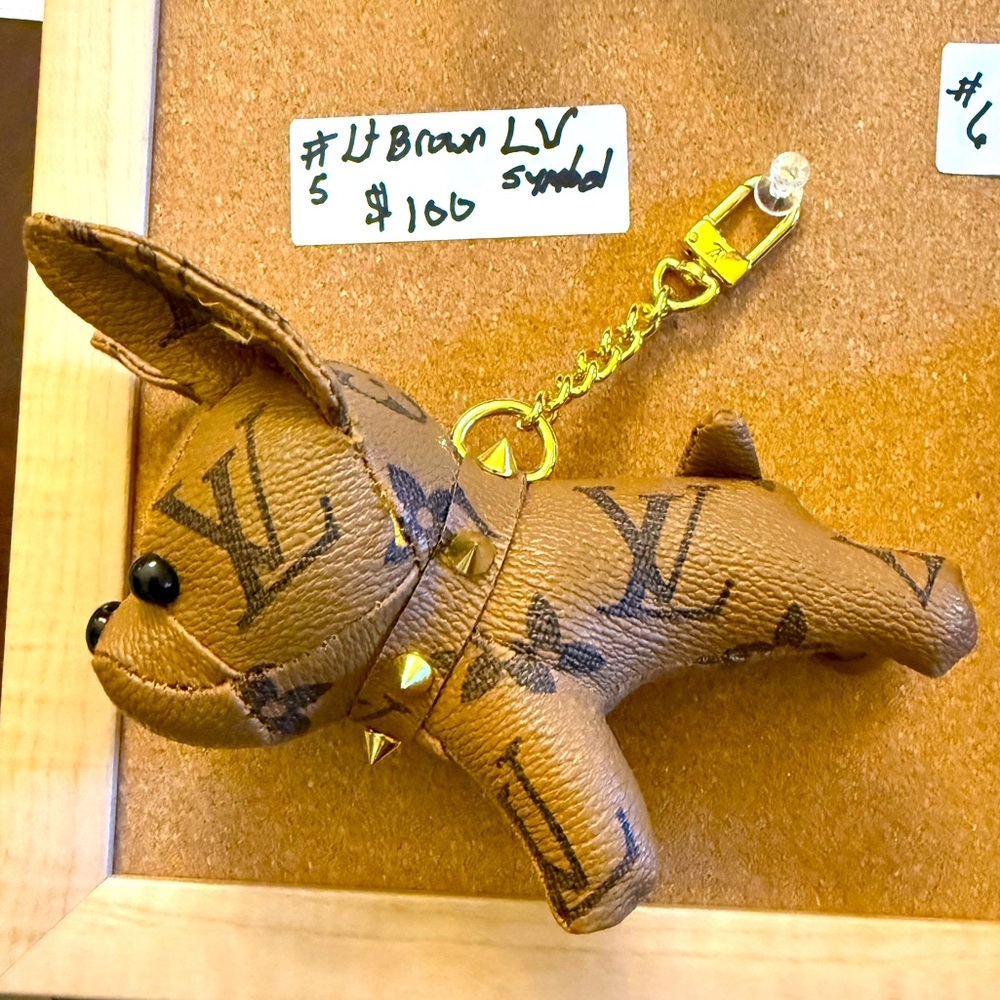 Upcycled Light Brown Dog Chain/Purse Charm. #5